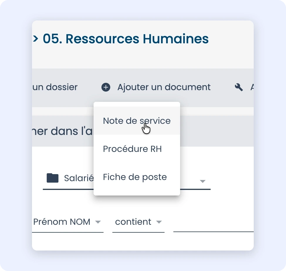 Capture de la liste des gabarits disponibles