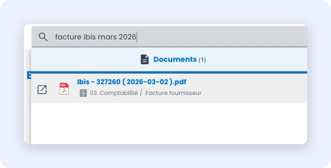 Capture montrant une recherche avec plusieurs mots-clés et un nombre de résultats réduit
